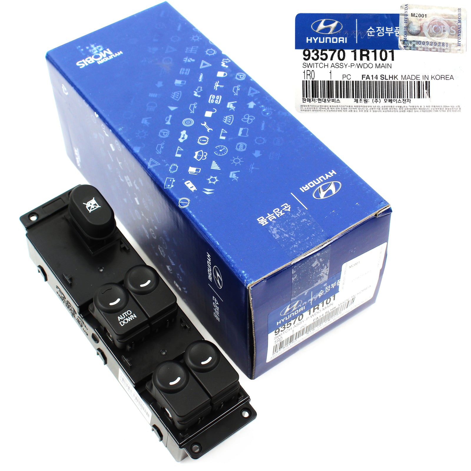 GENUINE Front Main Power Window Switch LEFT for 12-17 Hyundai Accent 935701R101