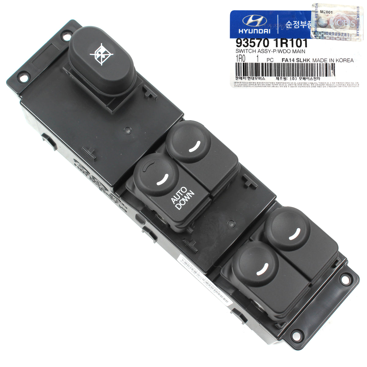 GENUINE Front Main Power Window Switch LEFT for 12-17 Hyundai Accent 935701R101