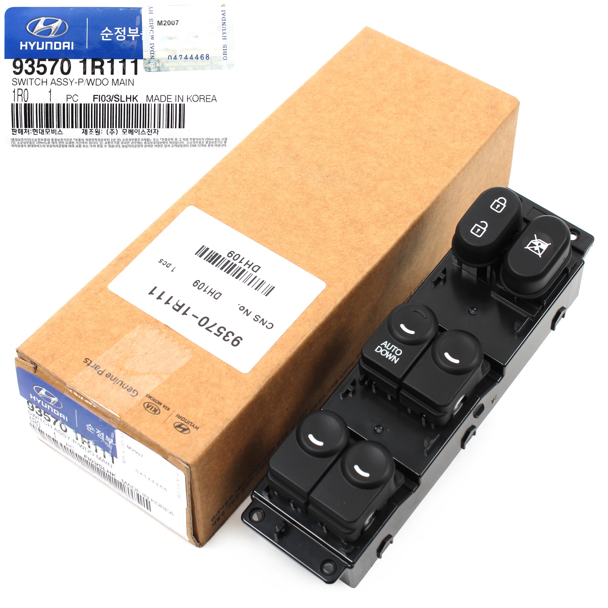 GENUNE Power Window Switch FRONT LEFT DRIVER for 12-17 Hyundai Accent 935701R111