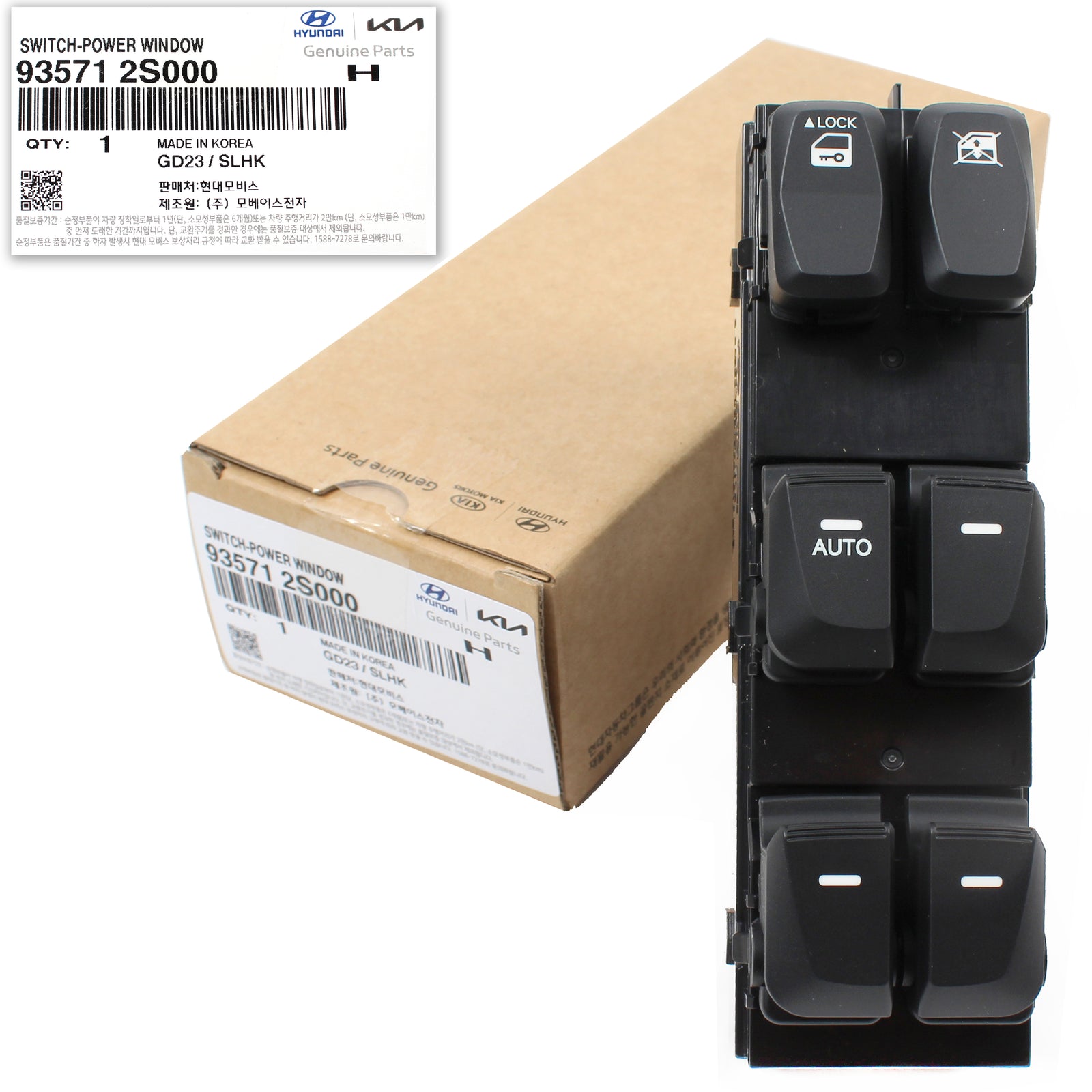 GENUINE Main Power Window Switch Auto Down for 10-15 Hyundai Tucson 935712S000