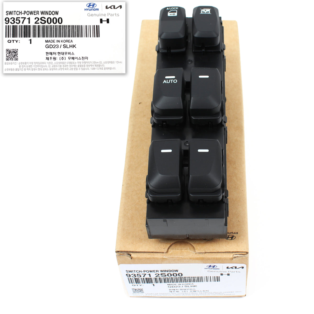 GENUINE Main Power Window Switch Auto Down for 10-15 Hyundai Tucson 935712S000