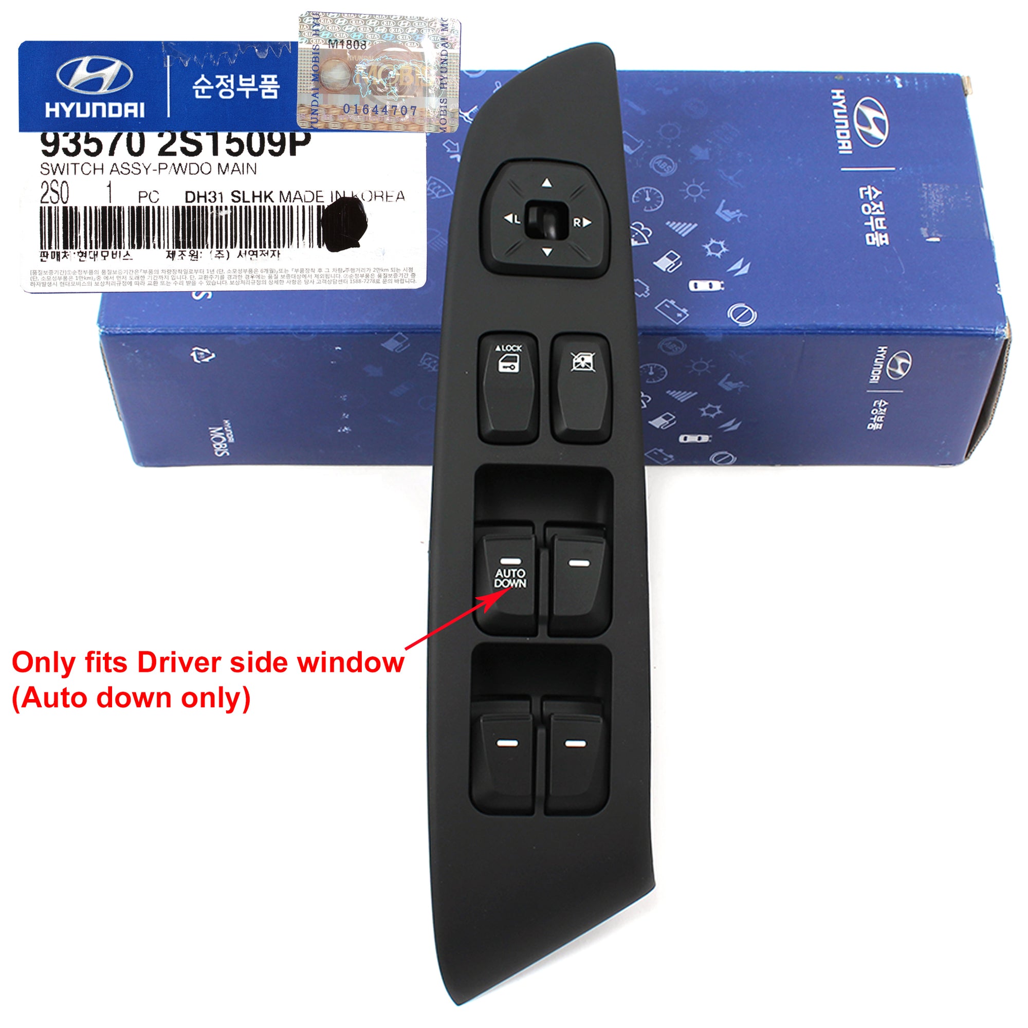 GENUINE Front Power Window Switch AUTO DOWN ONLY for 2010-2015 Hyundai Tucson