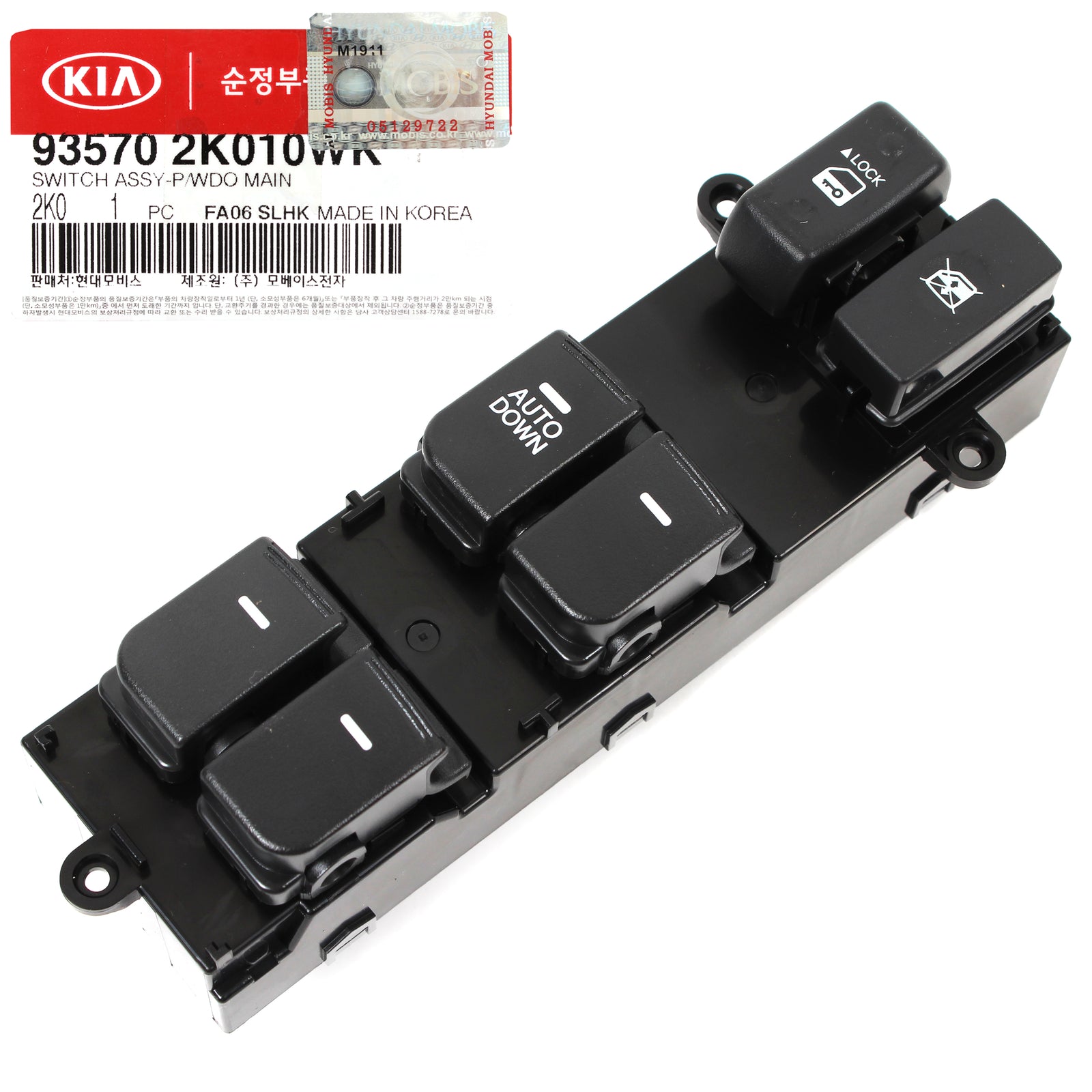 GENUINE Power Window Main Switch LEFT for 2011-2013 Kia Soul 935702K010WK