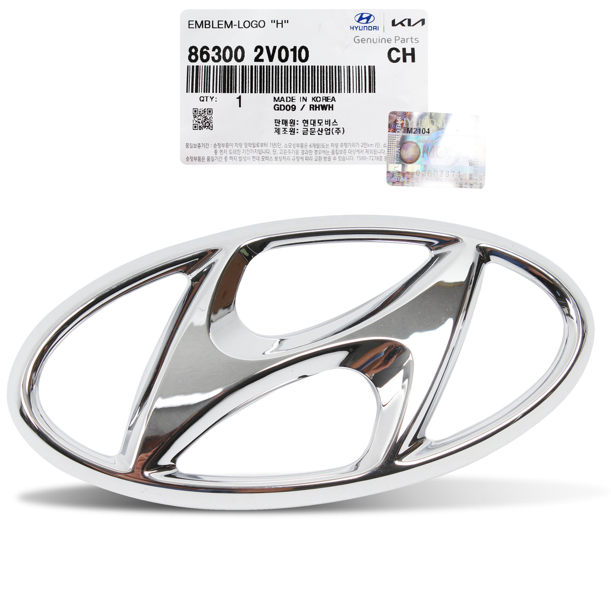 GENUINE REAR Trunk Lid Emblem for 2012-2017 Hyundai Veloster 863002V010