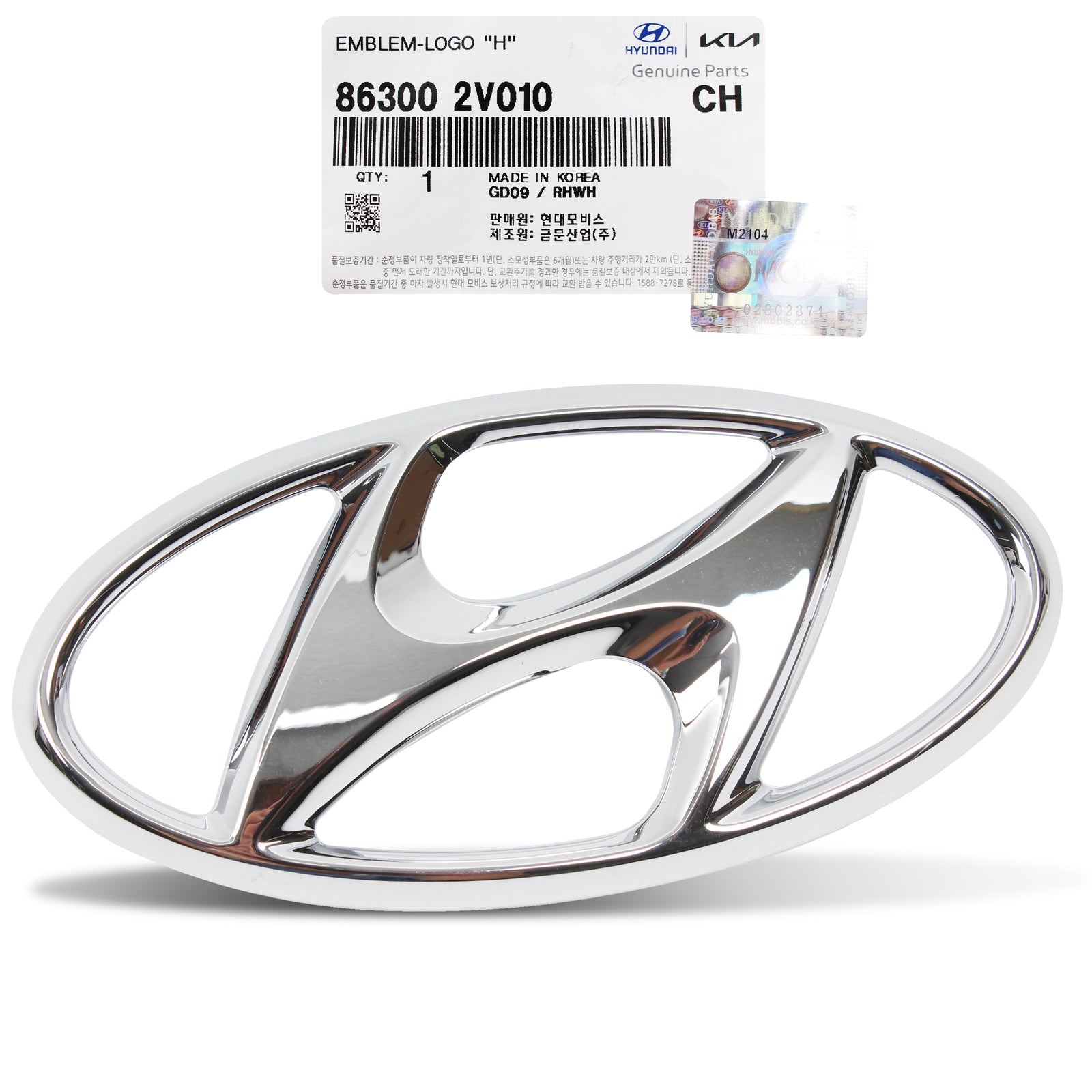 GENUINE REAR Trunk Lid Emblem for 2012-2017 Hyundai Veloster 863002V010