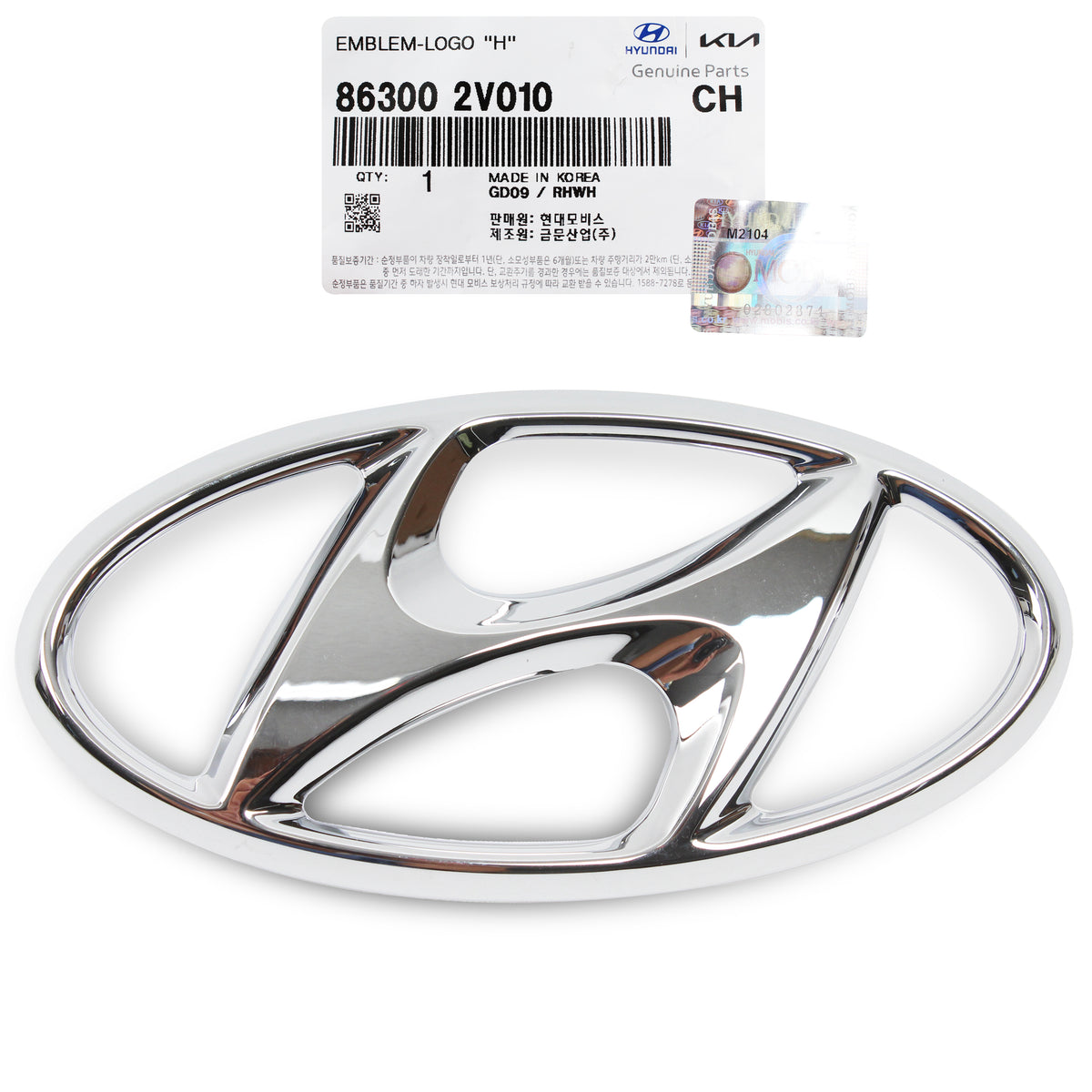 GENUINE REAR Trunk Lid Emblem for 2012-2017 Hyundai Veloster 863002V010