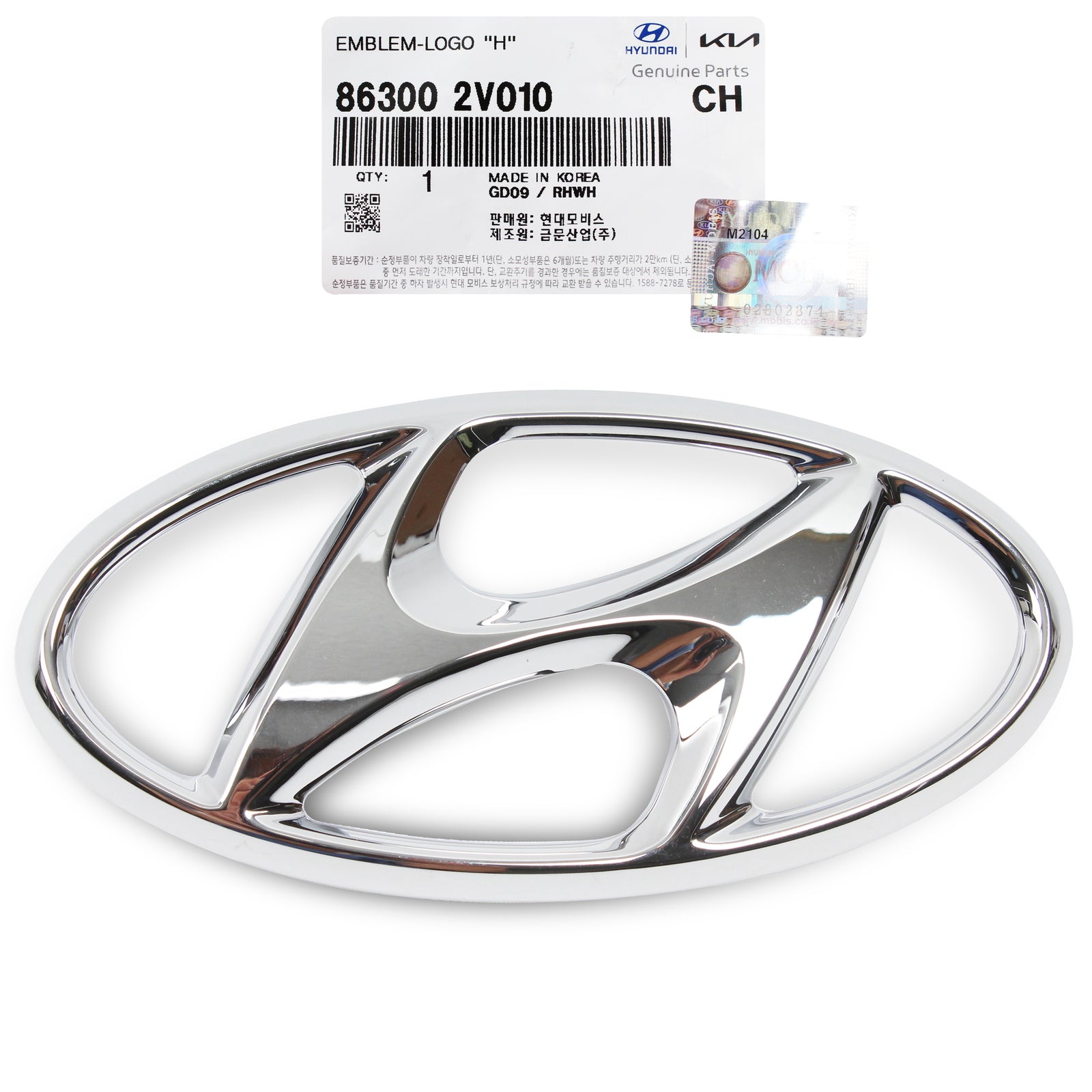 GENUINE REAR Trunk Lid Emblem for 2012-2017 Hyundai Veloster 863002V010