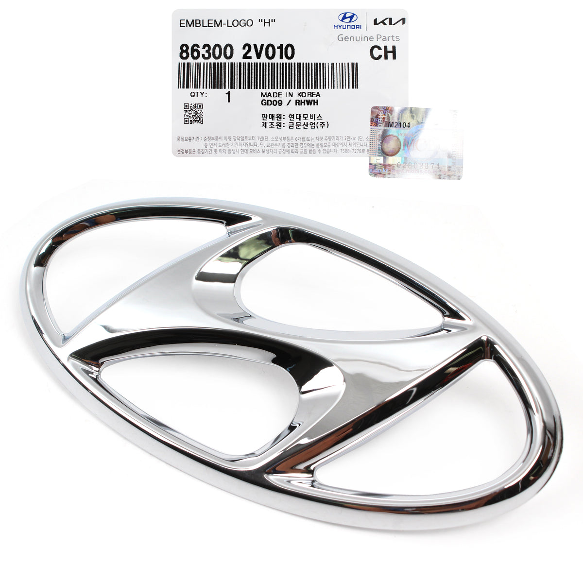 GENUINE REAR Trunk Lid Emblem for 2012-2017 Hyundai Veloster 863002V010