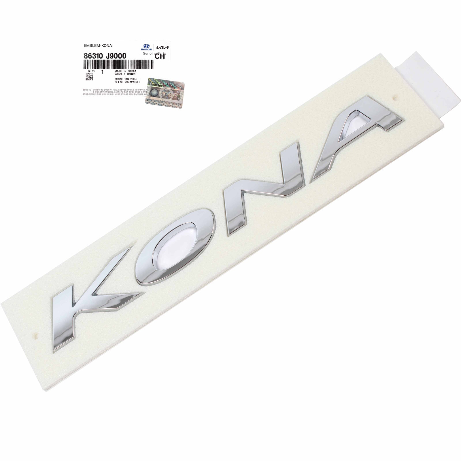 GENUINE Trunk Lid Emblem for 2018-2021 Hyundai Kona 86310J9000