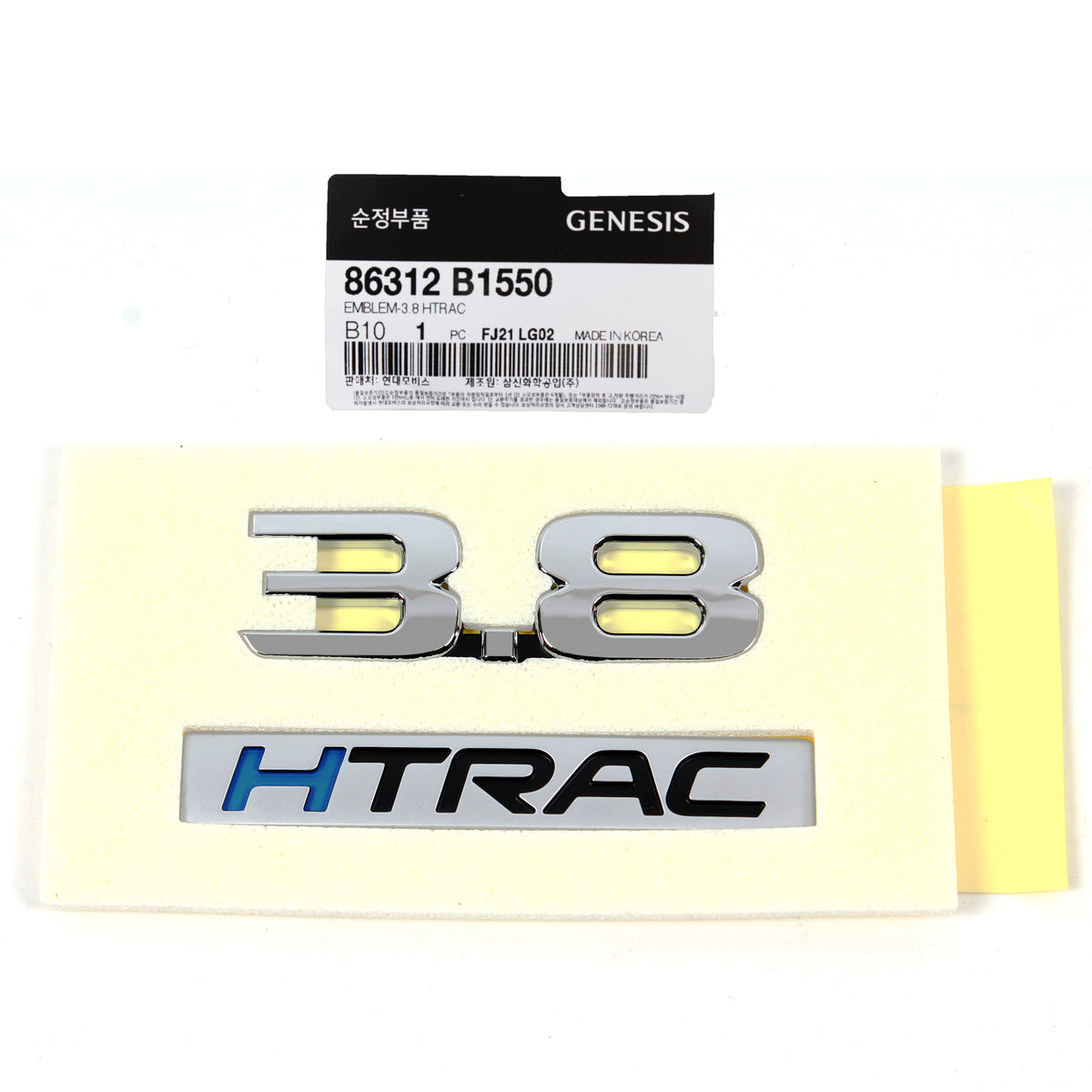 GENUINE &quot;3.8 HTRAC&quot; Emblem Badge for 2017-2020 GENESIS G80 3.8L 86312B1550