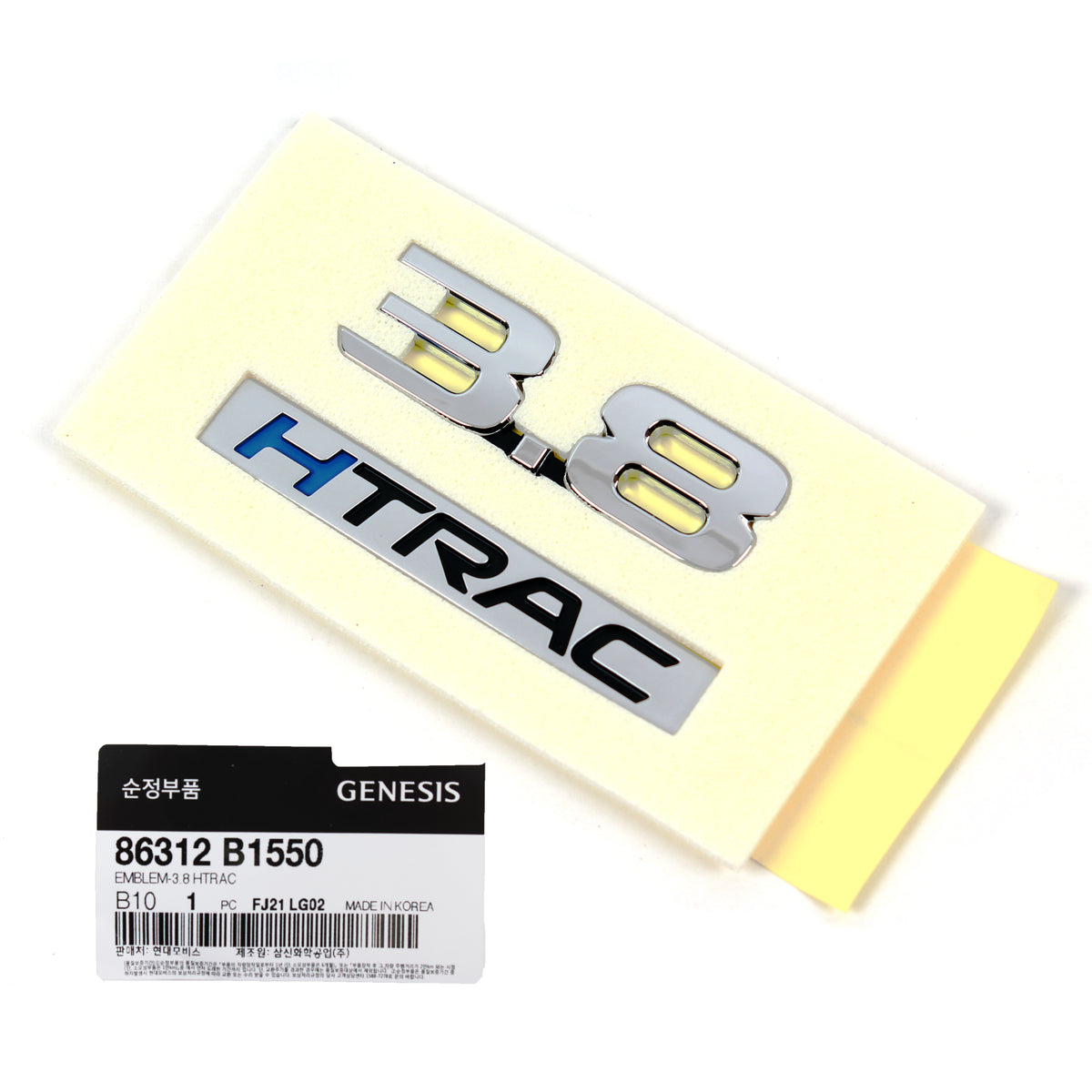 GENUINE &quot;3.8 HTRAC&quot; Emblem Badge for 2017-2020 GENESIS G80 3.8L 86312B1550