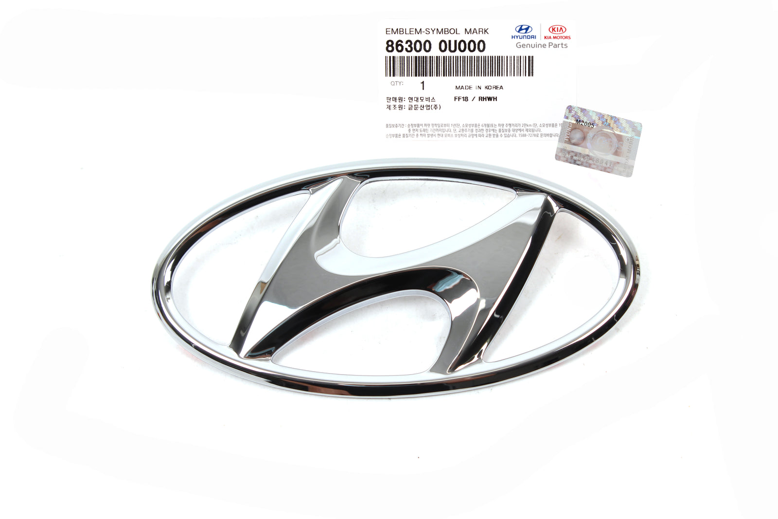 GENUINE Rear Trunk Lid Emblem for 2012-2017 Hyundai Accent Sedan 863000U000