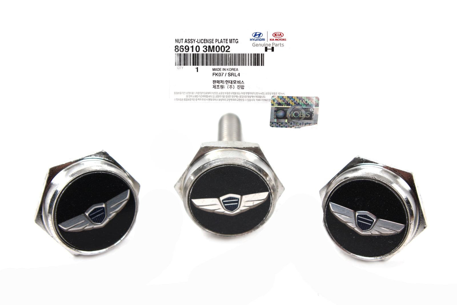 GENUINE License Plate Bolts 3pcs for 2009-2016 Hyundai Genesis 869103M002