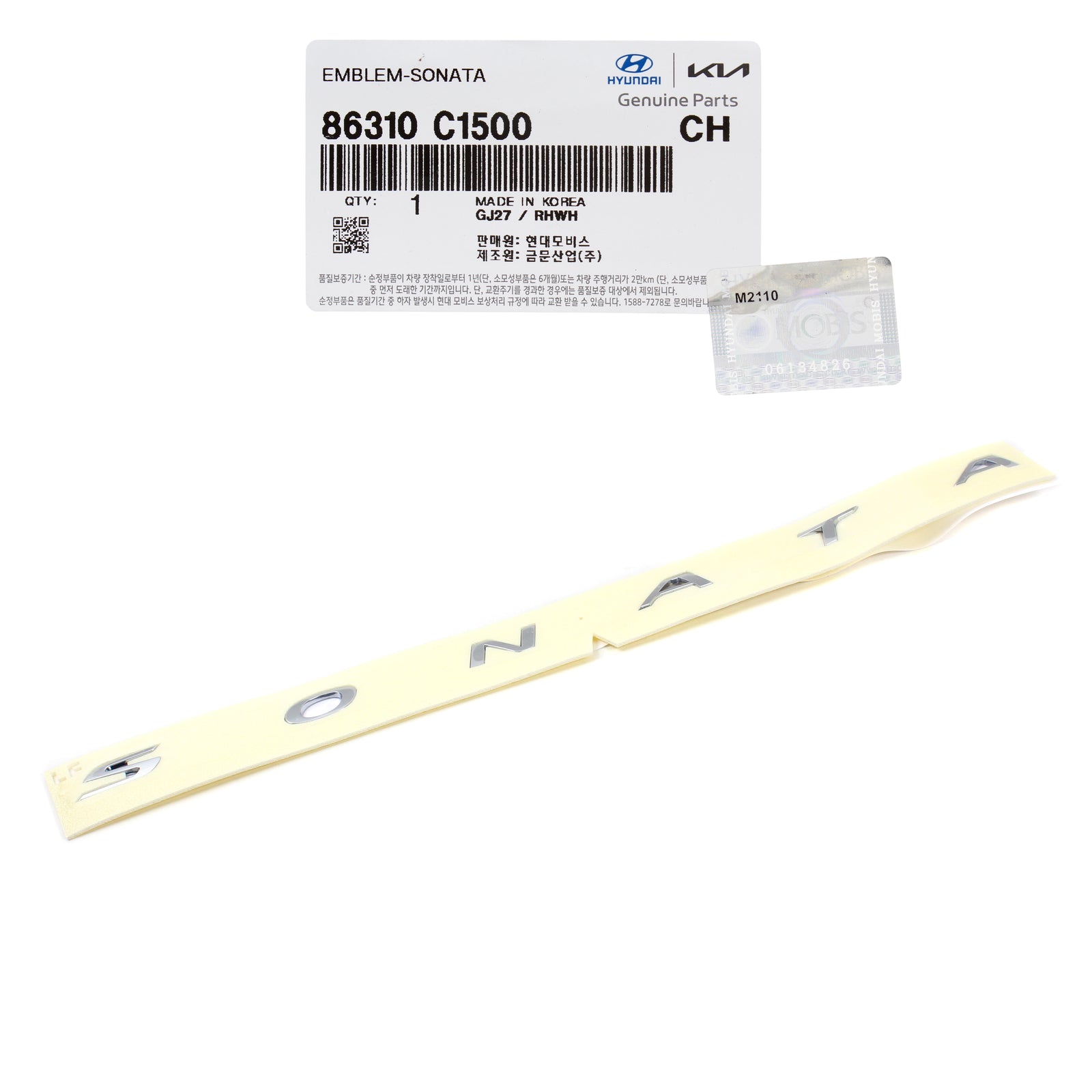 GENUINE Rear Trunk SONATA Nameplate for 2018-2019 Hyundai Sonata 86310C1500