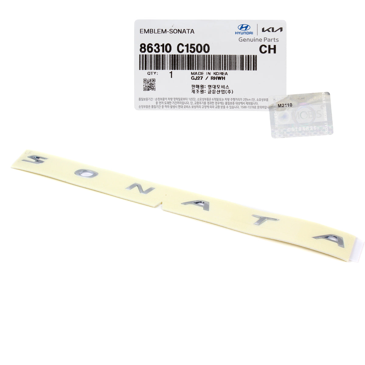 GENUINE Rear Trunk SONATA Nameplate for 2018-2019 Hyundai Sonata 86310C1500