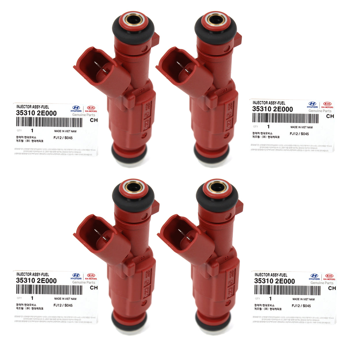 GENUINE Fuel Injectors 4PCS for 11-19 Elantra Veloster Forte Soul 1.8L 2.0L