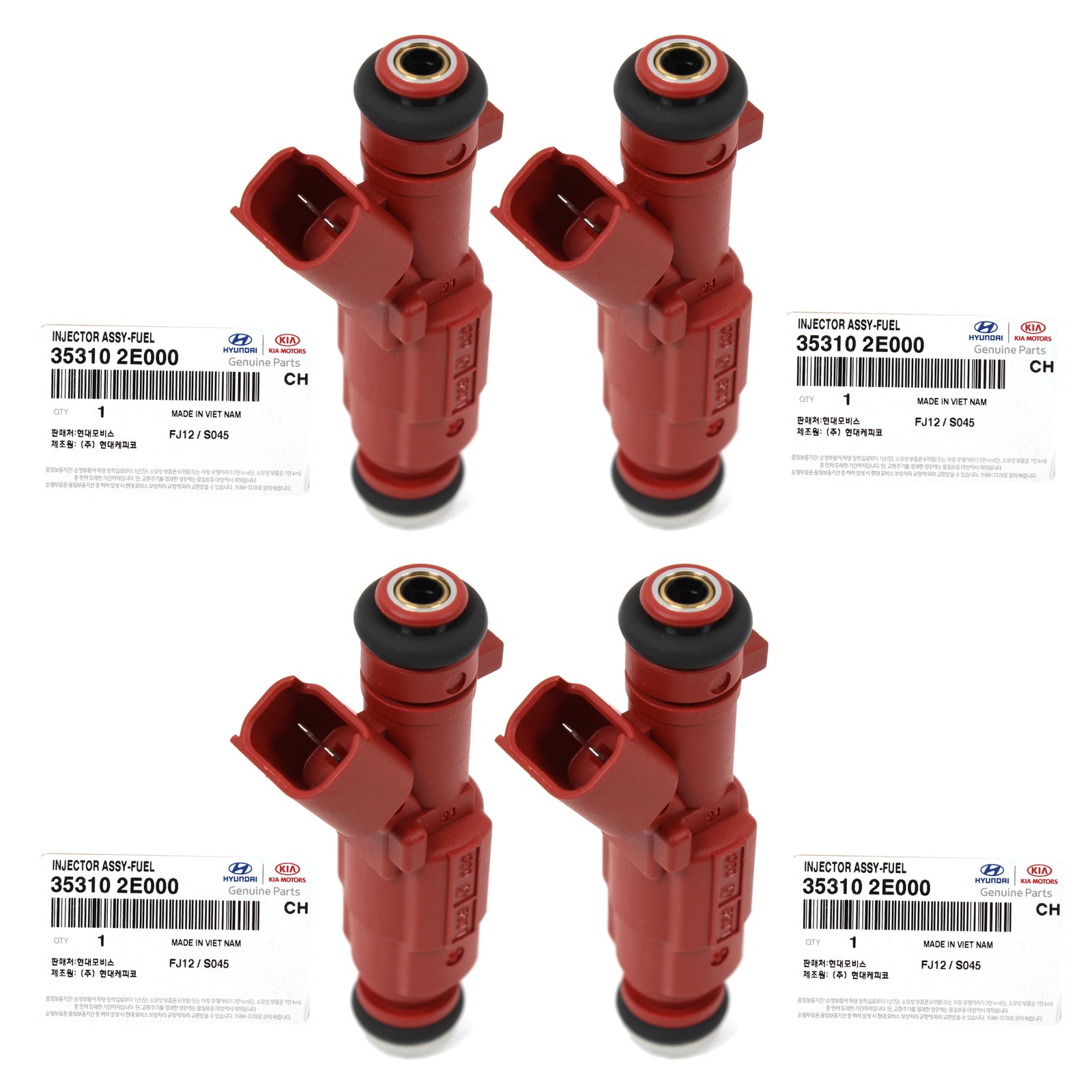 GENUINE Fuel Injectors 4PCS for 11-19 Elantra Veloster Forte Soul 1.8L 2.0L