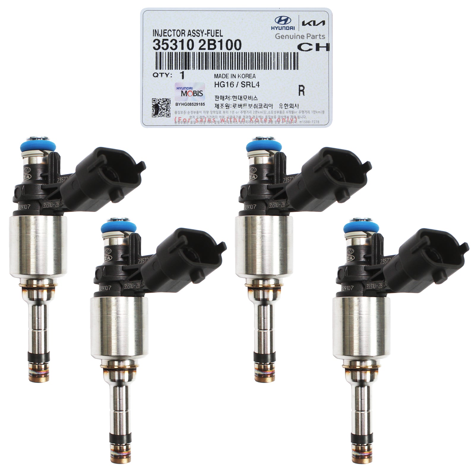 GENUINE Fuel Injector 4pcs for 2014-2016 Kia Forte Koup Forte5 1.6L TURBO