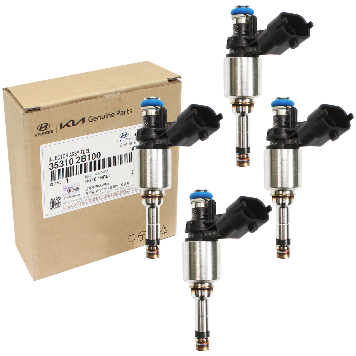 GENUINE Fuel Injector 4pcs for 2014-2016 Kia Forte Koup Forte5 1.6L TURBO