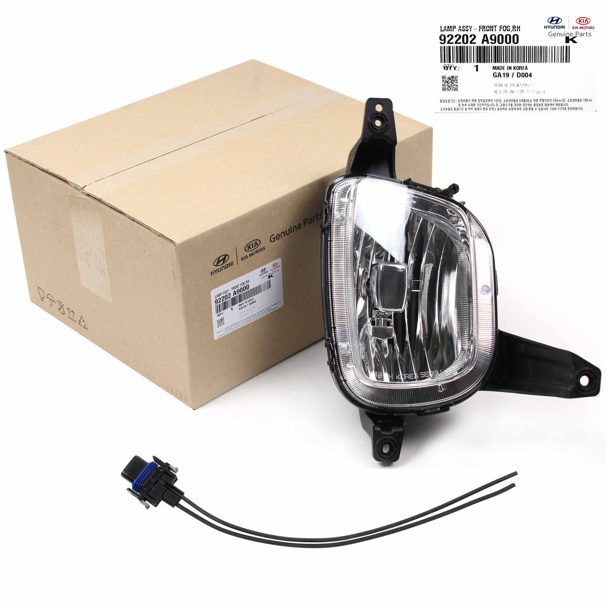 GENUINE Fog Lamp Light &amp; Connector PASSENGER for 15-18 Kia Sedona 92202A9000