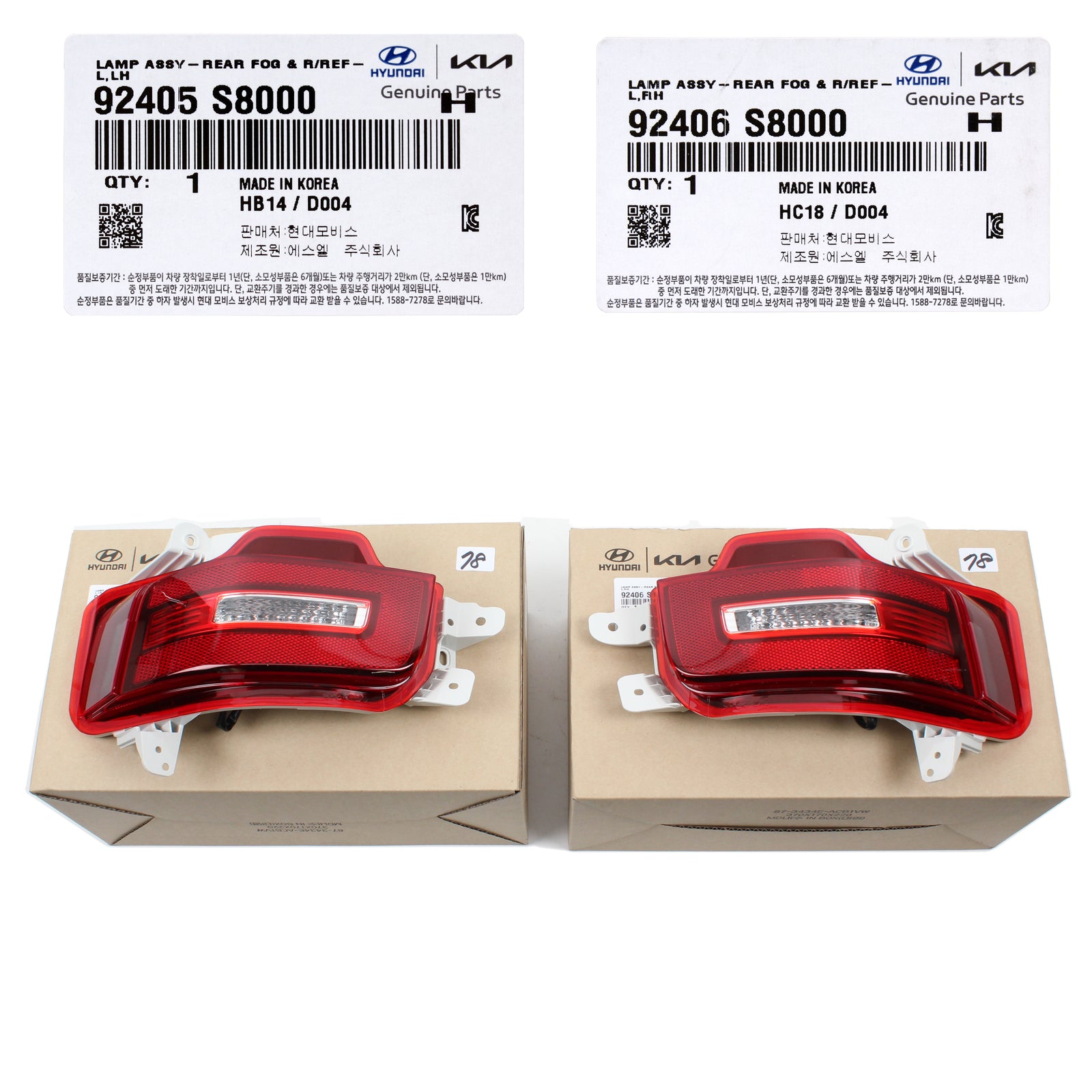 GENUINE Rear Bumper Backup Lamp Reflector LEFT & RIGHT for 2020-2022 Palisade