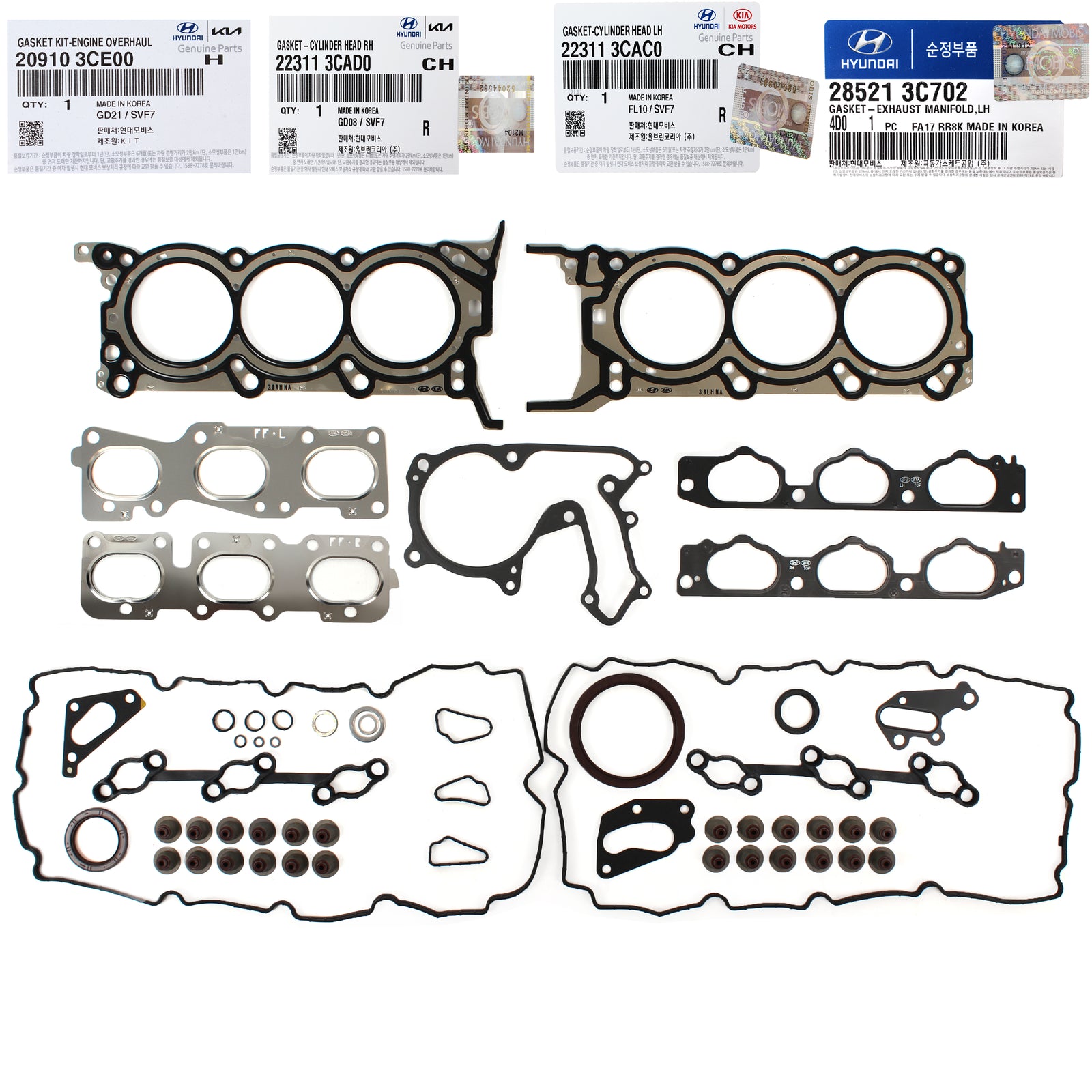 GENUINE Engine Full Gasket Set for 10-12 Hyundai Genesis Coupe 3.8L 209103CE00