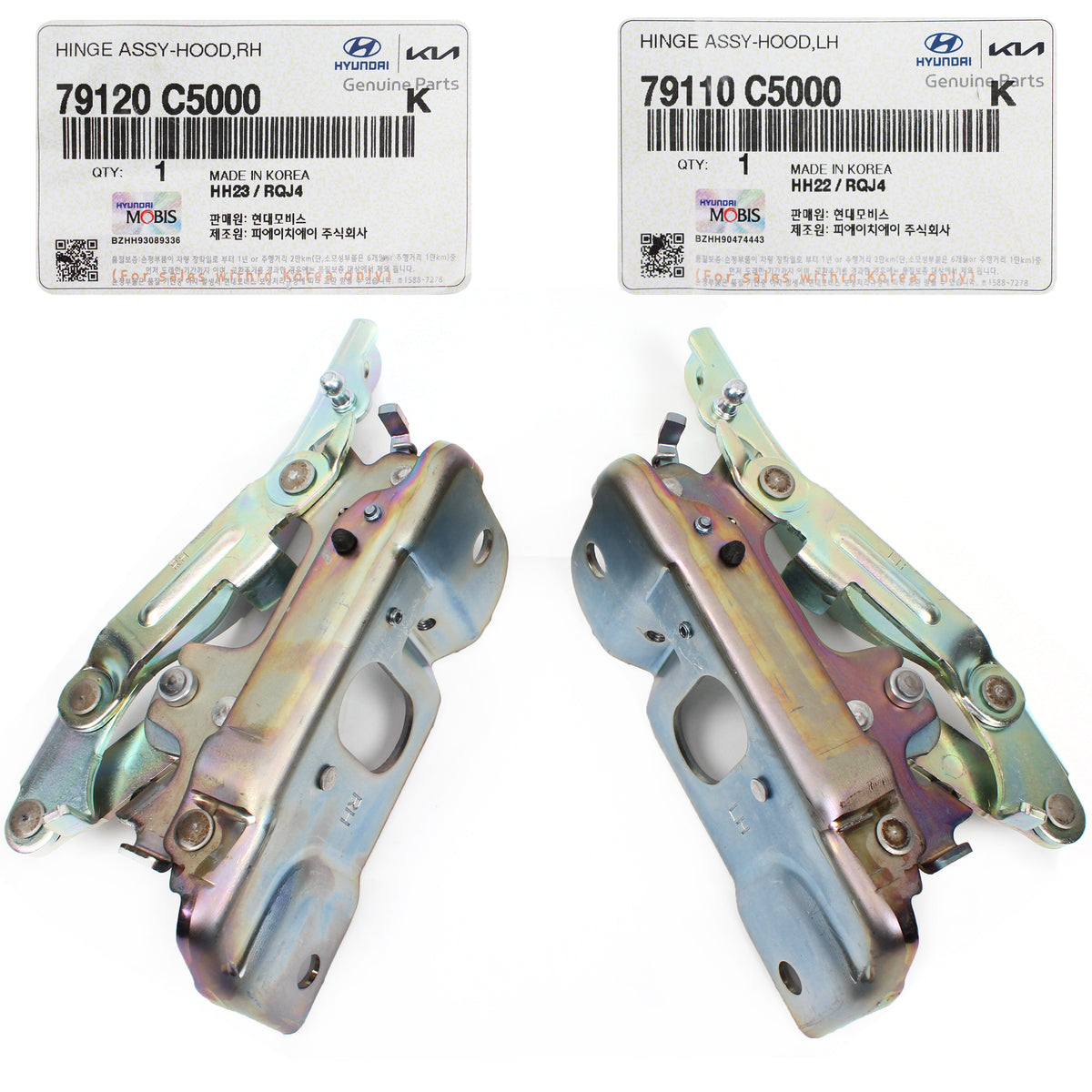 GENUINE Hood Hinge LH &amp; RH Side for Kia Sorento 2016-20 79110C5000 79120C5000