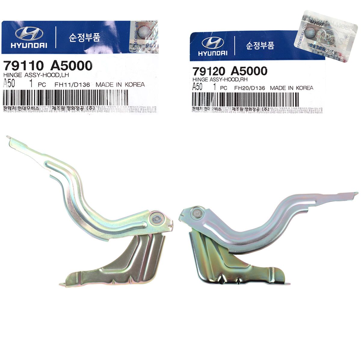 GENUINE Hood Hinge LEFT &amp; RIGHT for 13-17 Hyundai Elantra GT 79120A5000