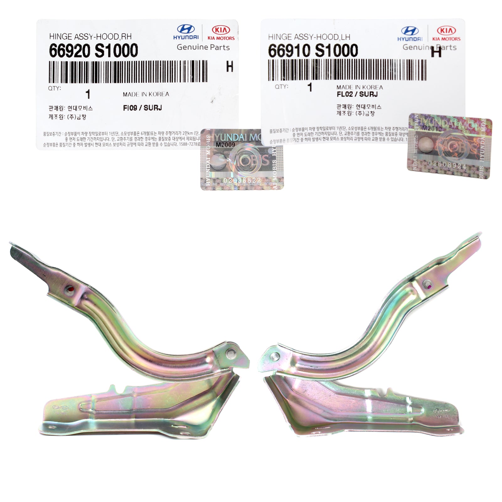 GENUINE Hood Hinge LEFT & RIGHT for 2019-2021 Hyundai Santa Fe 66920S1000