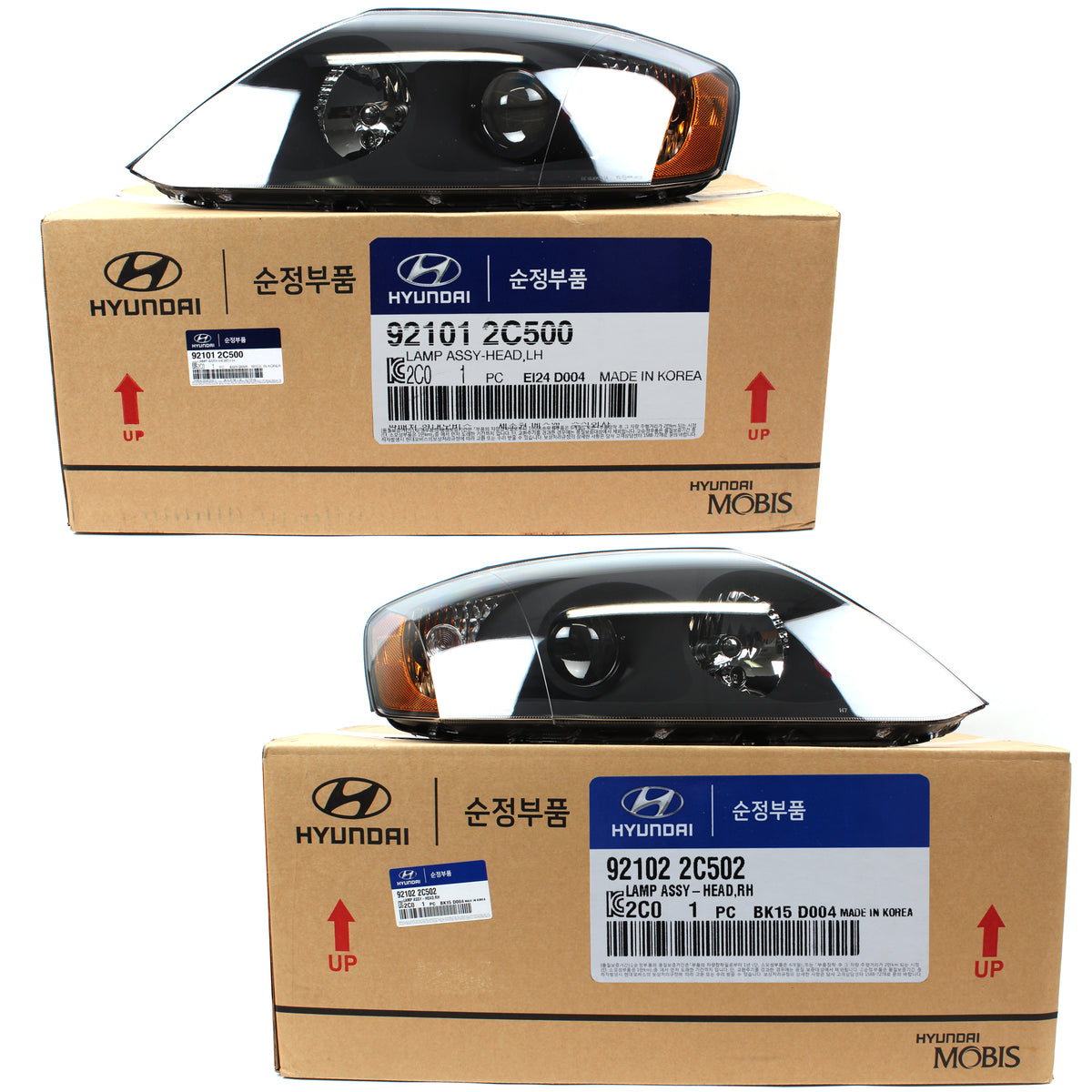 GENUINE HEAD LIGHTS BLACK BEZEL LH &amp; RH for 01-06 HYUNDAI TIBURON OEM 921012C500