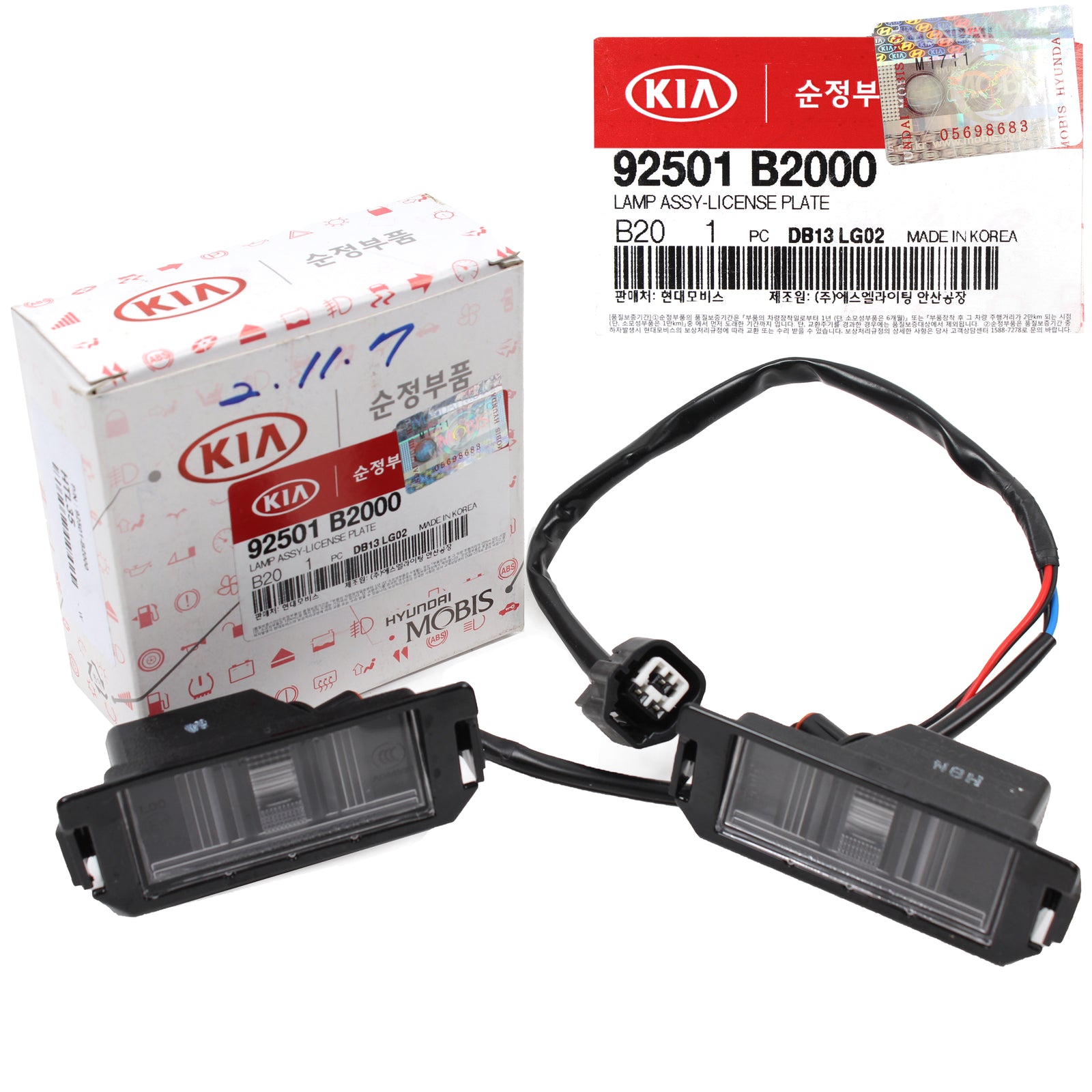 GENUINE Rear License Plate lamp LH & RH for 14-19 Kia Soul / EV 92501B2000