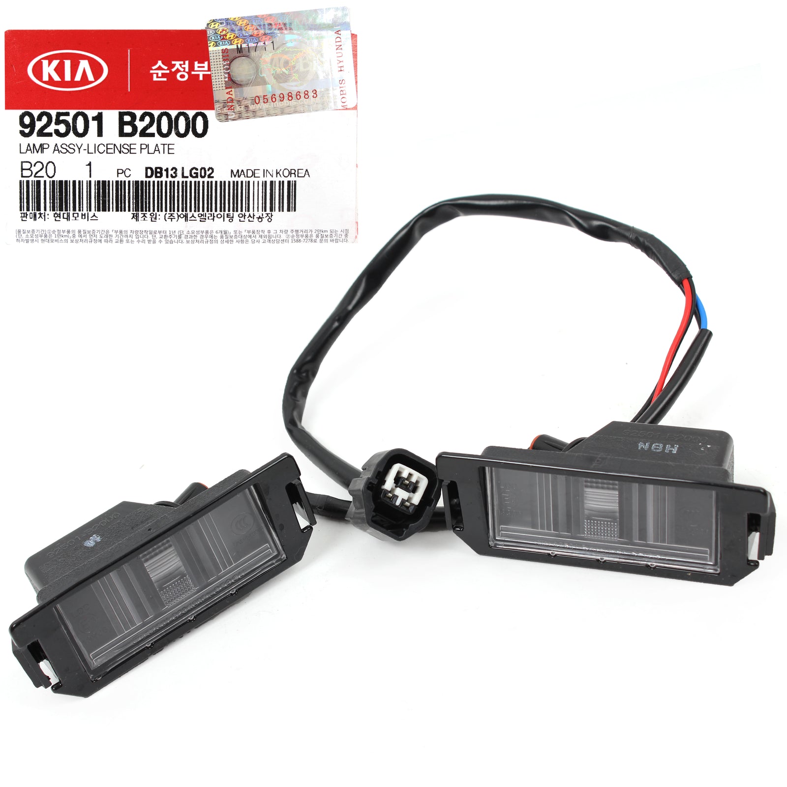 GENUINE Rear License Plate lamp LH & RH for 14-19 Kia Soul / EV 92501B2000