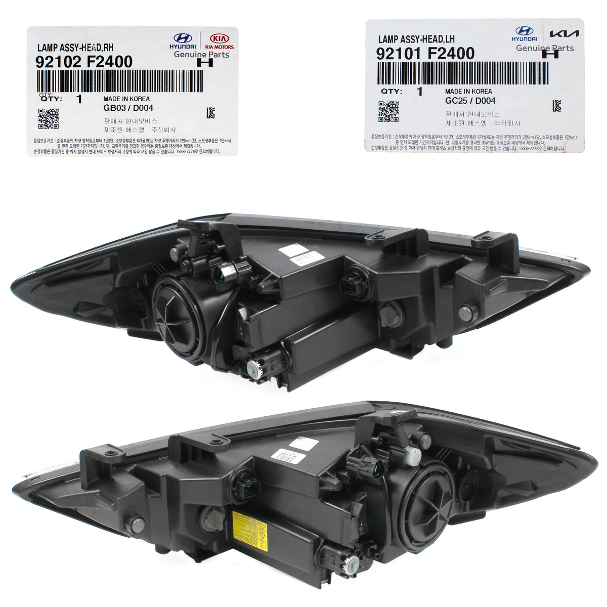 GENUINE HID DRL Headlight LEFT &amp; RIGHT for 2018 Hyundai Elantra Sport 92102F2400