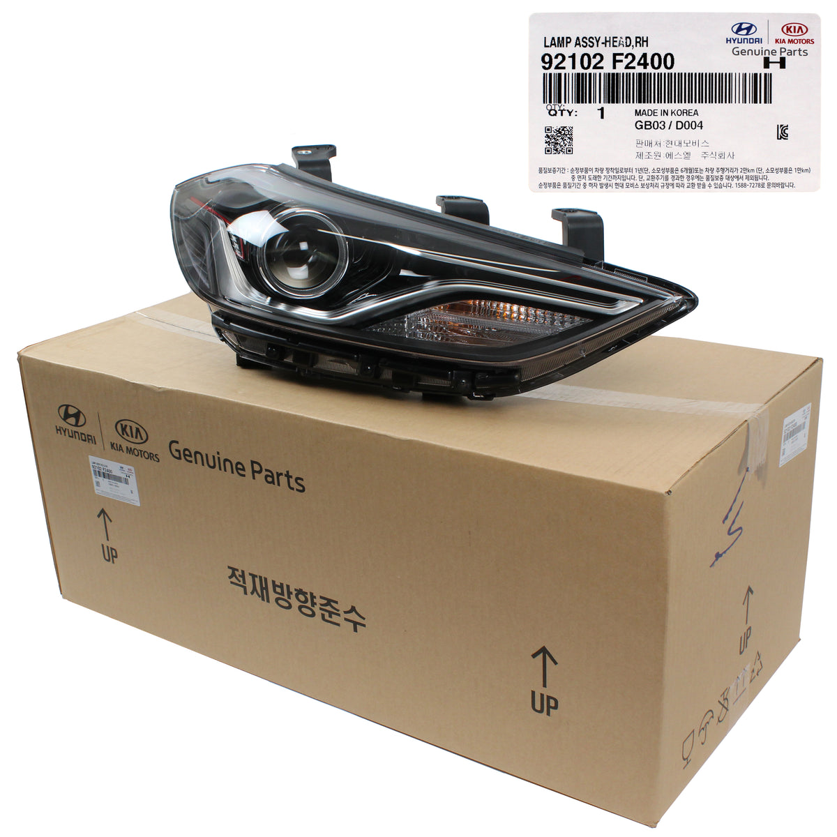 OEM HID DRL Headlight RIGHT PASSENGER for 2018 Hyundai Elantra Sport 92102F2400