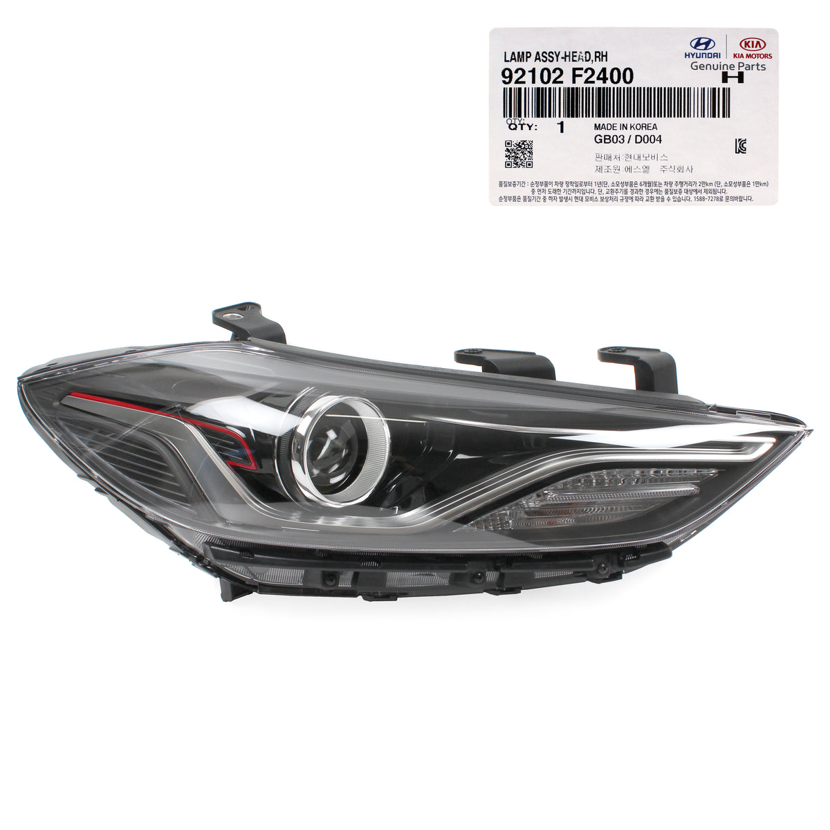 OEM HID DRL Headlight RIGHT PASSENGER for 2018 Hyundai Elantra Sport 92102F2400