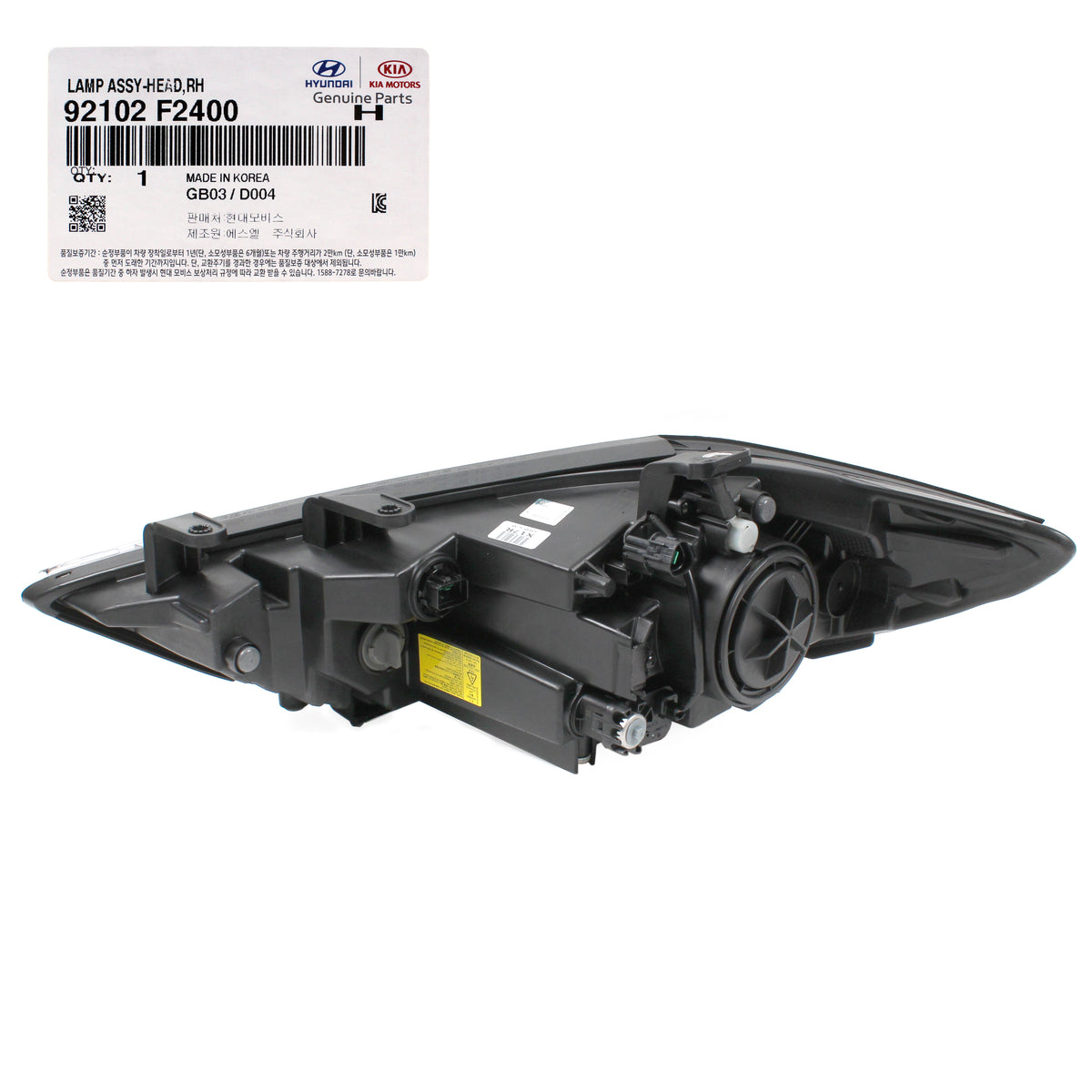 OEM HID DRL Headlight RIGHT PASSENGER for 2018 Hyundai Elantra Sport 92102F2400