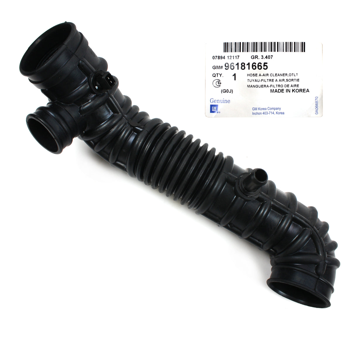 GENUINE 99-02 Daewoo Nubira Air Cleaner Intake Hose w/ Sensor OEM 96181665