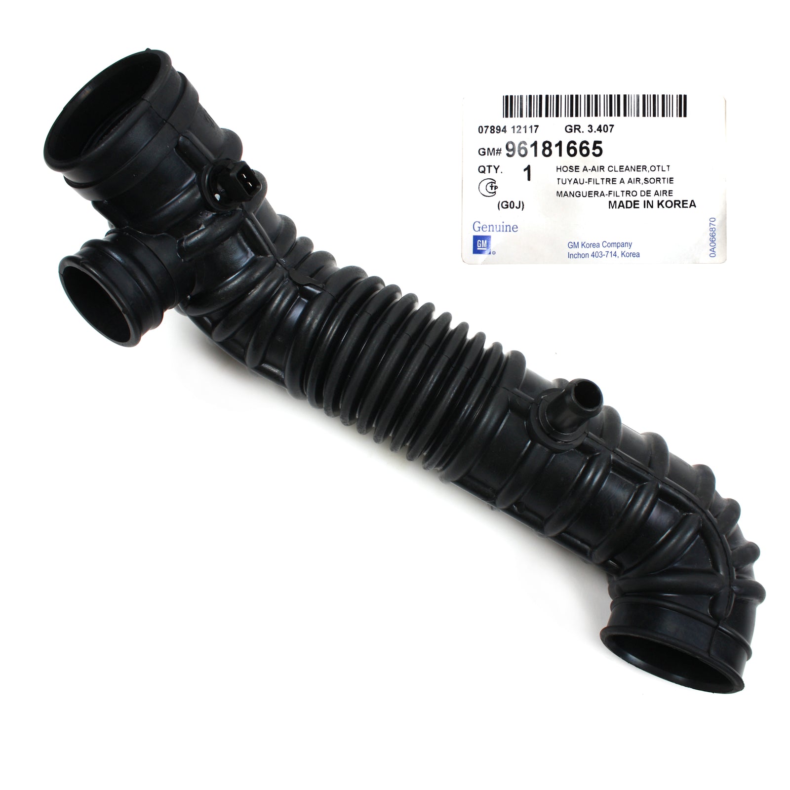 GENUINE 99-02 Daewoo Nubira Air Cleaner Intake Hose w/ Sensor OEM 96181665