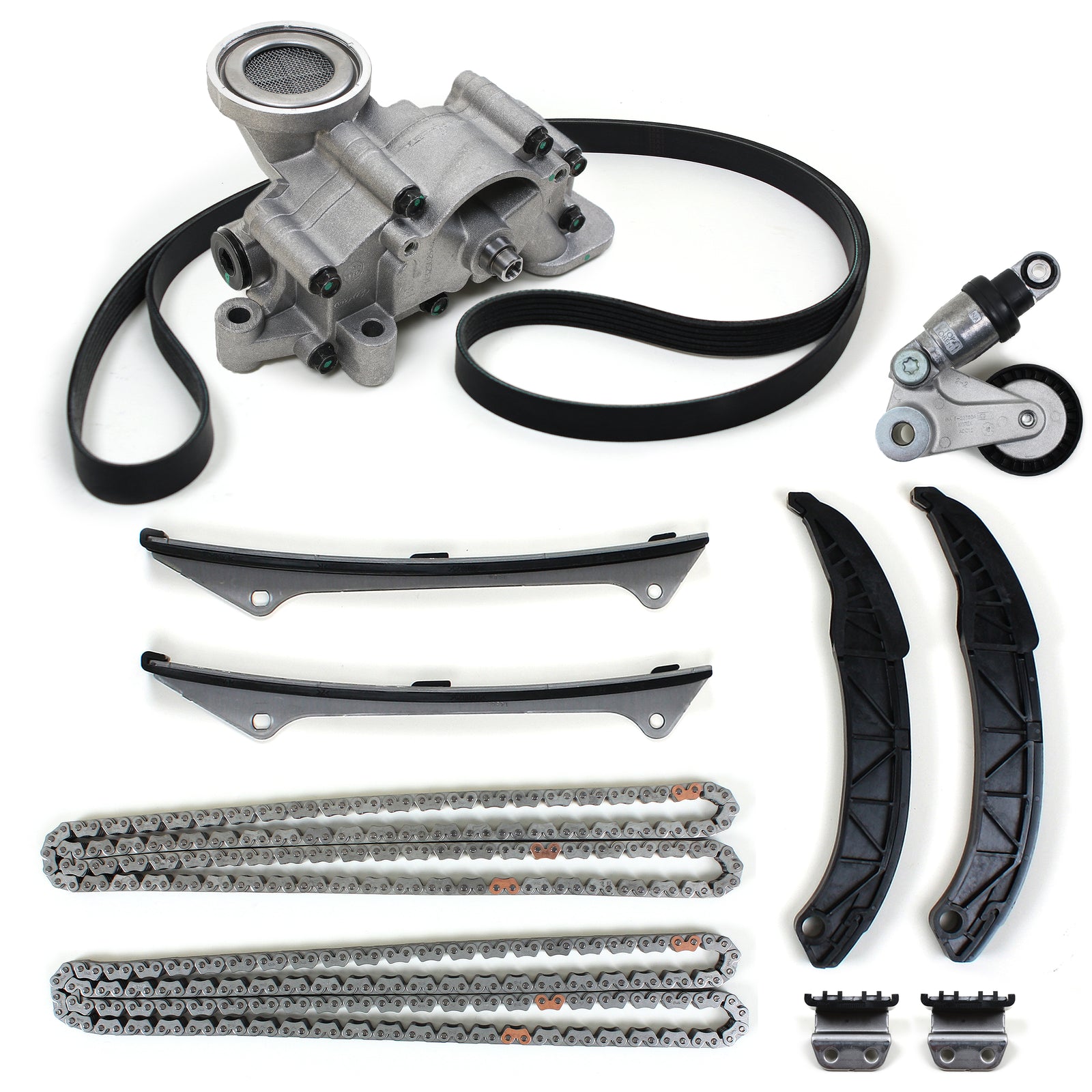 GENUINE 06-10 For Hyundai Kia 3.3L 3.8L Timing Chain Kit Oil Pump Belt Tensioner