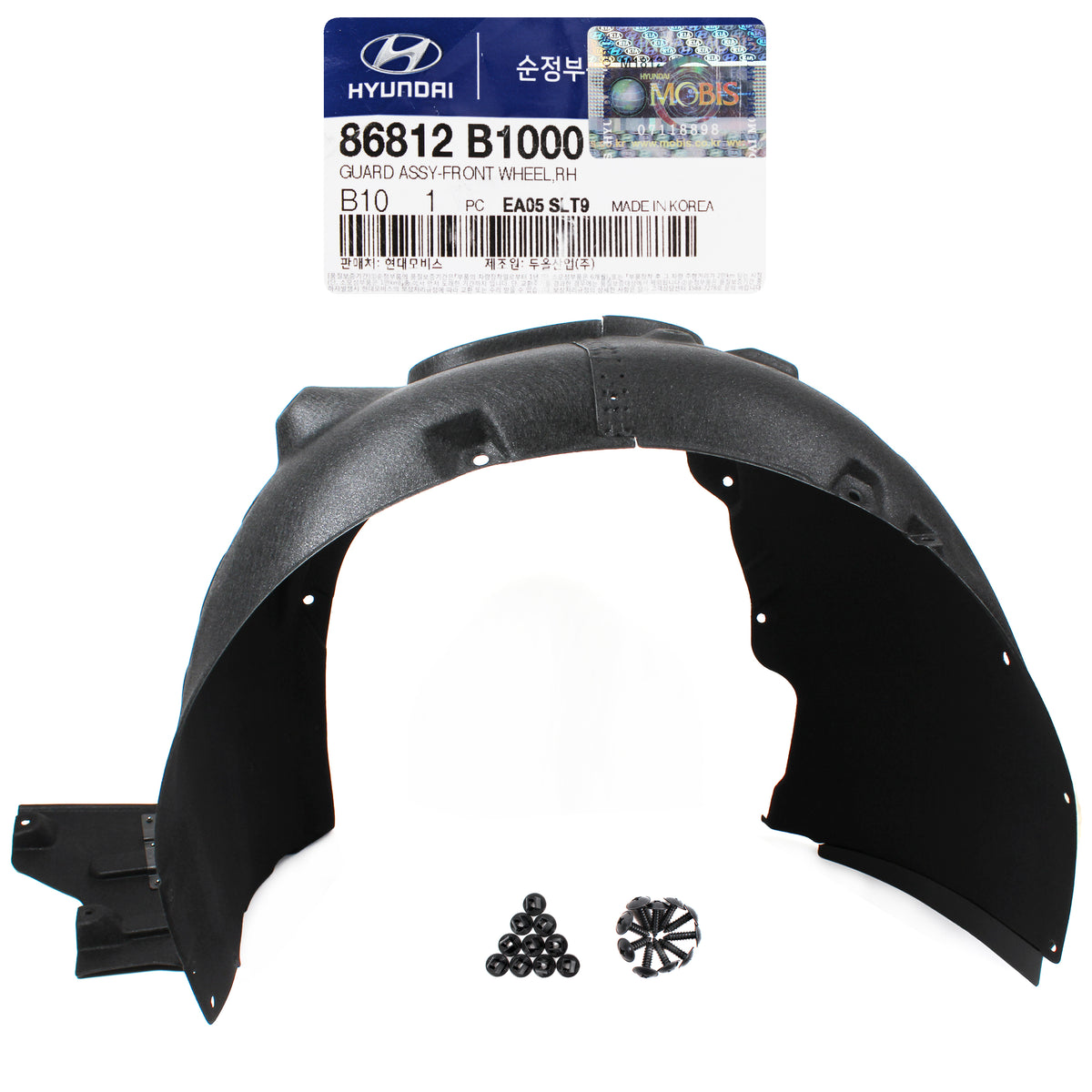 GENUINE Fender Liner Splash Shield FRONT RIGHT for Genesis G80 OEM 86812B1000