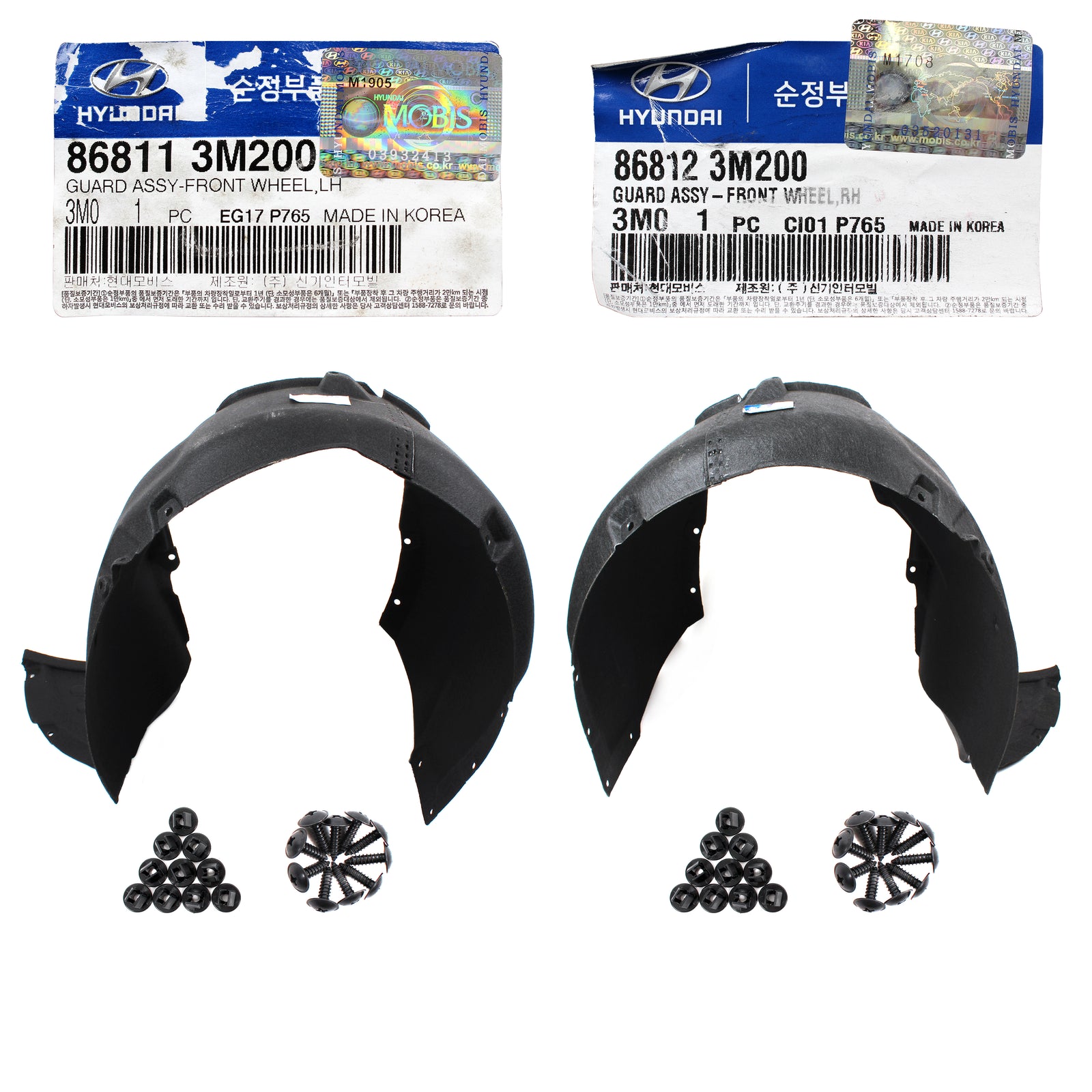 GENUINE Front Fender Liner LEFT & RIGHT for Hyundai Genesis 09-14 868113M200