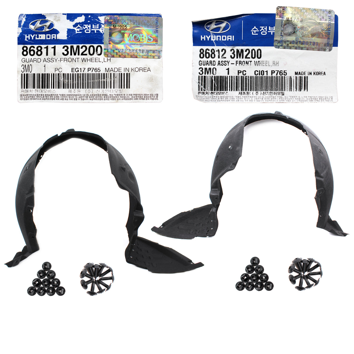 GENUINE Front Fender Liner LEFT &amp; RIGHT for Hyundai Genesis 09-14 868113M200