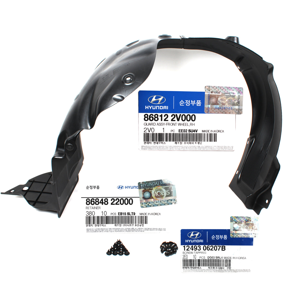 GENUINE Fender Liner FRONT RIGHT for 12-14 Hyundai Veloster OEM 868122V000