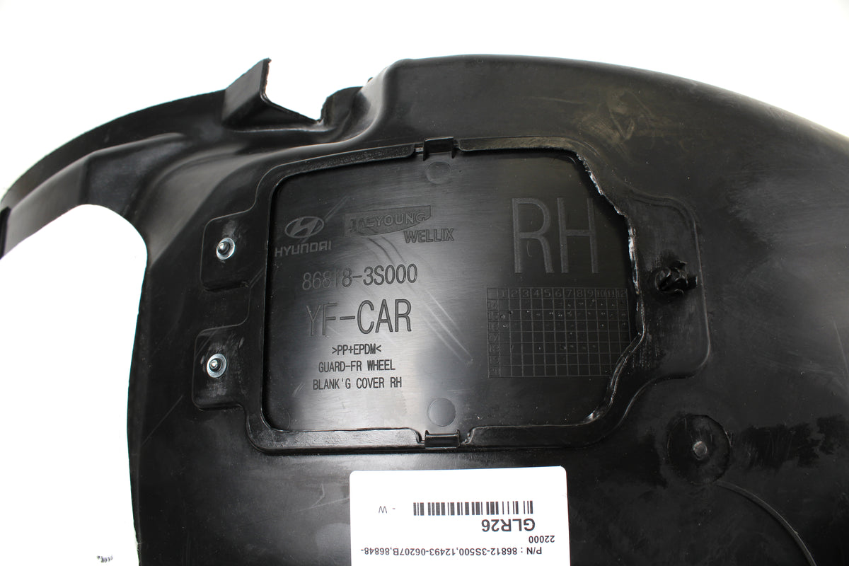 GENUINE Fender Liner FRONT RIGHT RH for 11-14 Hyundai Sonata OEM 868123S500