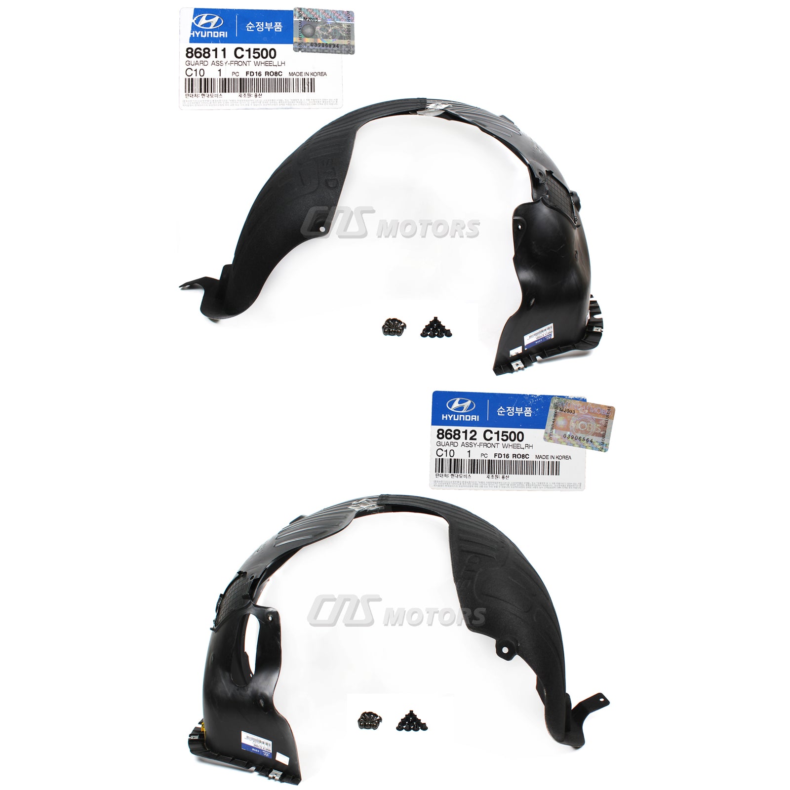 GENUINE Fender Liner FRONT LH & RH for 2018-2019 Hyundai Sonata 86811C1500