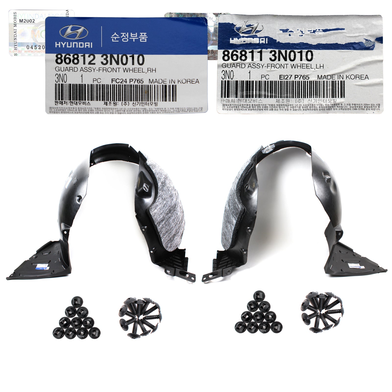 GENUINE Front Fender Liner LEFT & RIGHT for 2011-2013 Hyundai Equus 868123N010