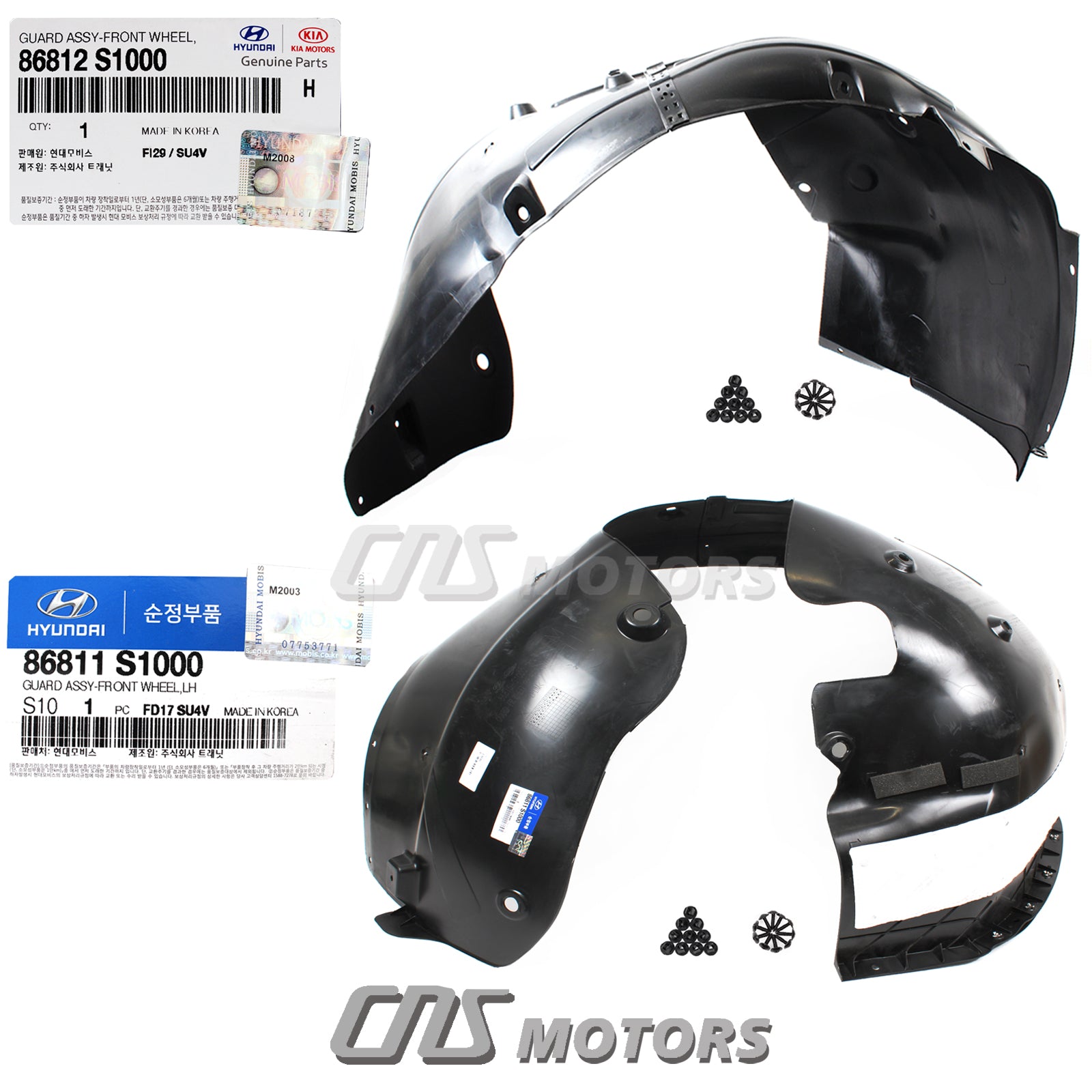 GENUINE Fender Liner FRONT LT & RT SET for 19-20 Hyundai Santa Fe 86811S2000