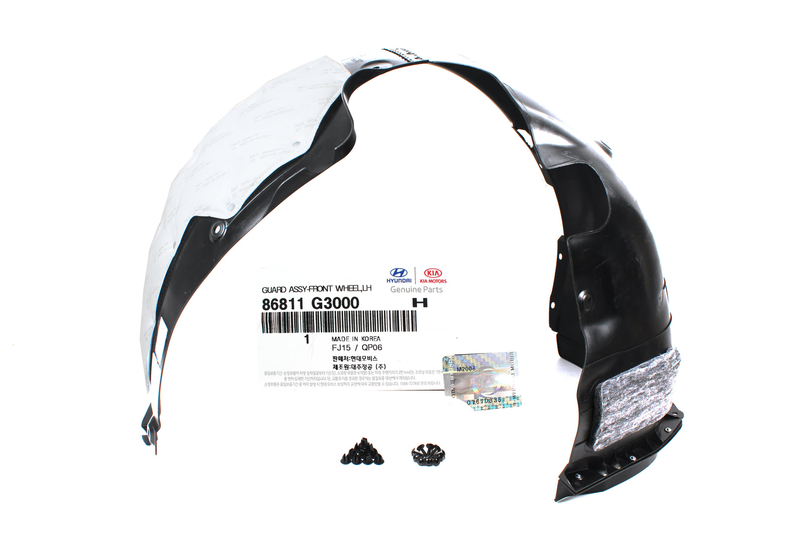 GENUINE Fender Liner FRONT LEFT DRIVER for 18-20 Hyundai Elantra GT 86811G3000