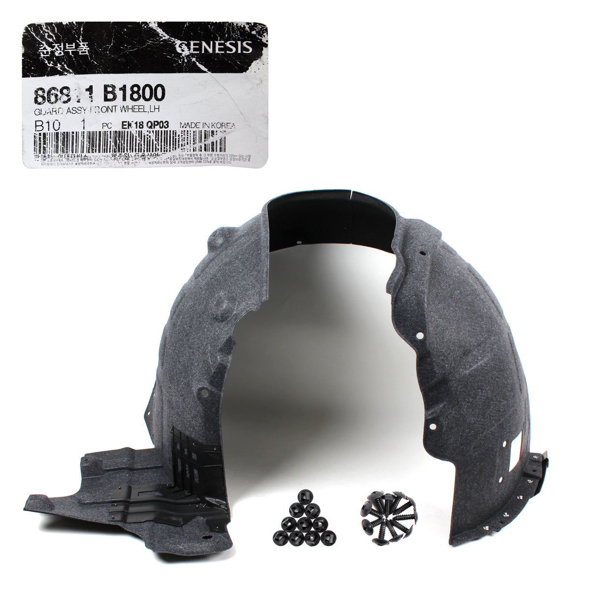 GENUINE Front Fender Liner LEFT &amp; RIGHT for 18-20 GENESIS G80 Sport 86812B1800