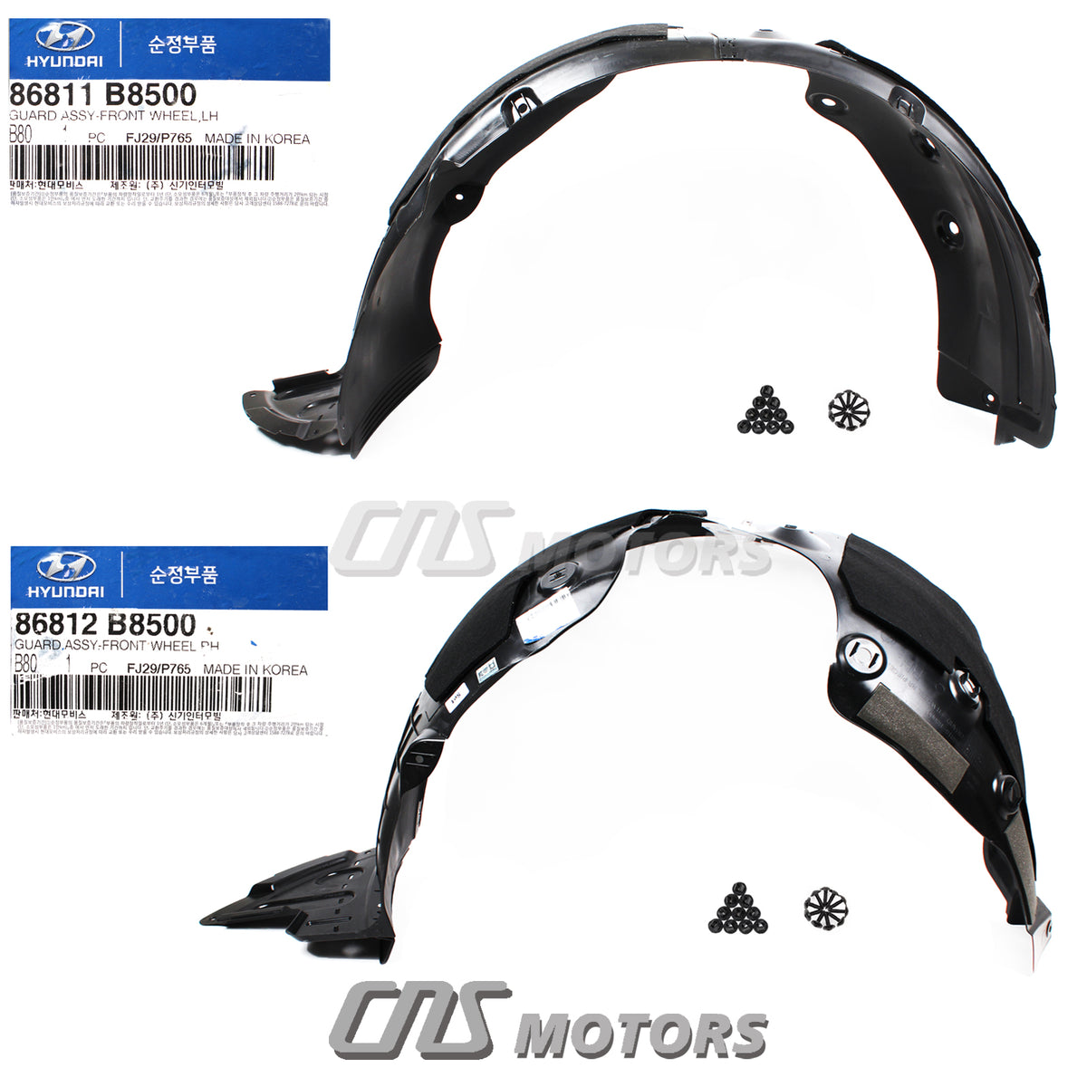 GENUINE Fender Liner FRONT LEFT &amp; RIGHT for 2017-2019 Santa Fe XL 86811B8500